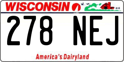 WI license plate 278NEJ