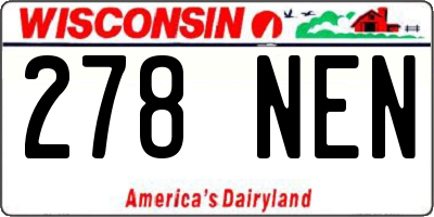WI license plate 278NEN