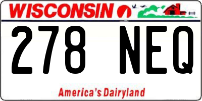 WI license plate 278NEQ