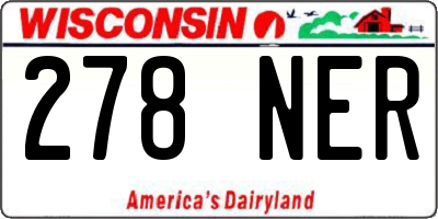 WI license plate 278NER
