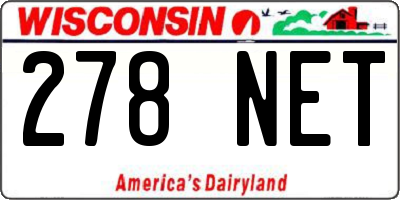 WI license plate 278NET