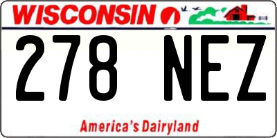 WI license plate 278NEZ