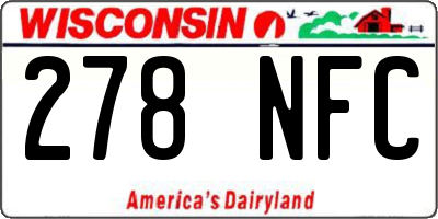 WI license plate 278NFC