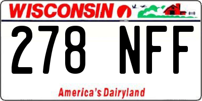 WI license plate 278NFF