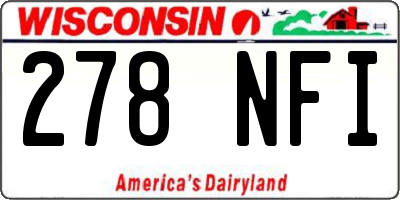 WI license plate 278NFI