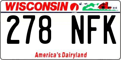 WI license plate 278NFK