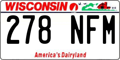 WI license plate 278NFM