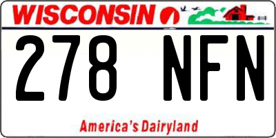 WI license plate 278NFN