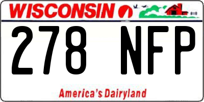 WI license plate 278NFP