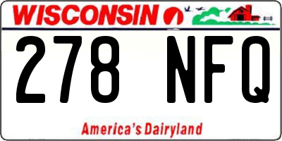 WI license plate 278NFQ