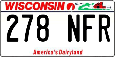 WI license plate 278NFR