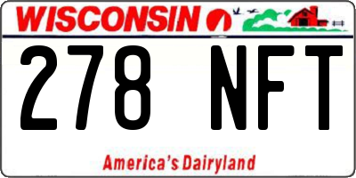WI license plate 278NFT