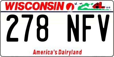 WI license plate 278NFV