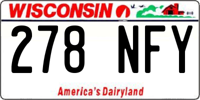 WI license plate 278NFY