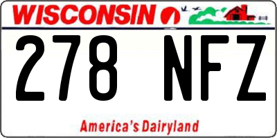 WI license plate 278NFZ