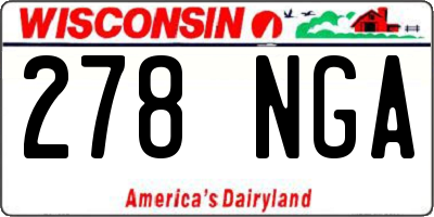 WI license plate 278NGA