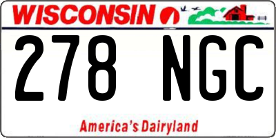 WI license plate 278NGC