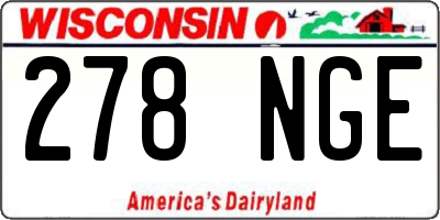 WI license plate 278NGE