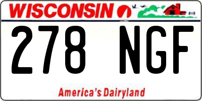 WI license plate 278NGF