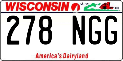 WI license plate 278NGG
