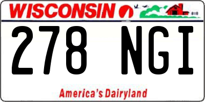 WI license plate 278NGI