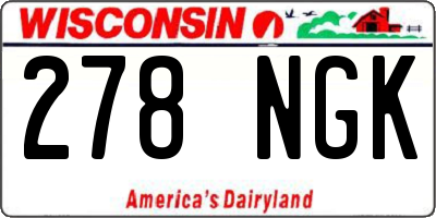 WI license plate 278NGK