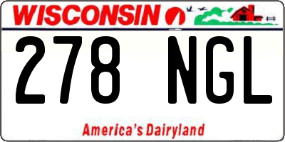 WI license plate 278NGL