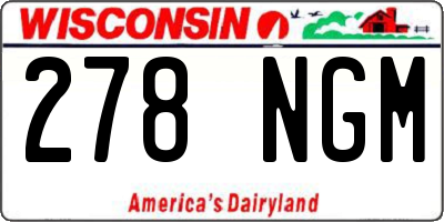 WI license plate 278NGM