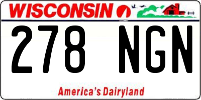 WI license plate 278NGN