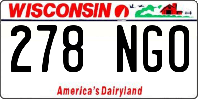 WI license plate 278NGO