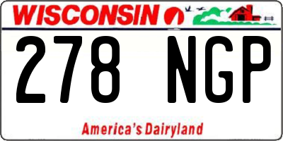 WI license plate 278NGP