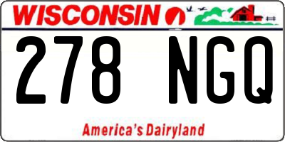 WI license plate 278NGQ