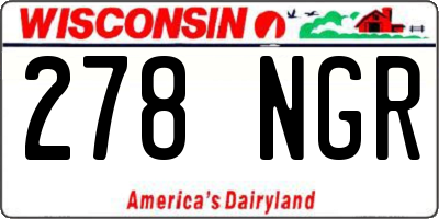 WI license plate 278NGR