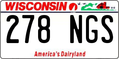 WI license plate 278NGS