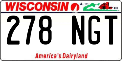 WI license plate 278NGT