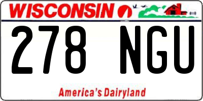 WI license plate 278NGU