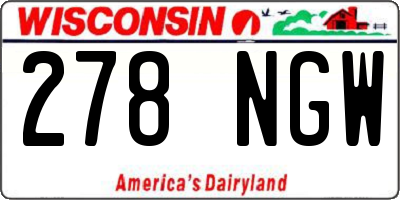 WI license plate 278NGW