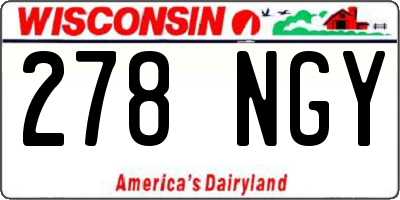 WI license plate 278NGY