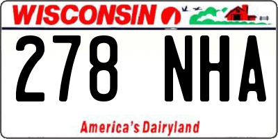 WI license plate 278NHA