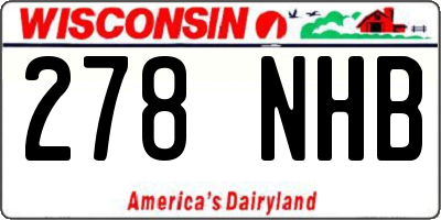 WI license plate 278NHB
