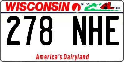 WI license plate 278NHE