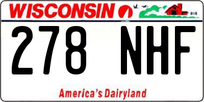 WI license plate 278NHF