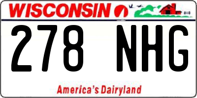 WI license plate 278NHG