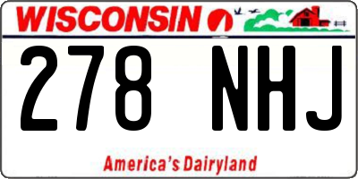 WI license plate 278NHJ