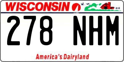 WI license plate 278NHM