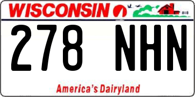 WI license plate 278NHN