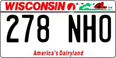 WI license plate 278NHO