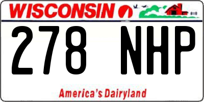 WI license plate 278NHP
