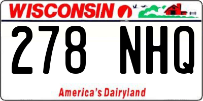 WI license plate 278NHQ