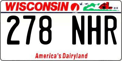 WI license plate 278NHR